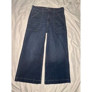 Time and Tru High Rise Wide Leg Jeans Womens 8 Blue Medium Wash Stretch Denim